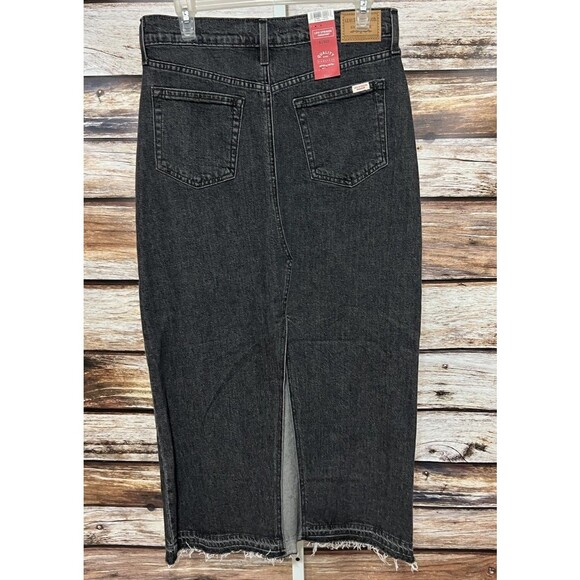 Levi Strauss Signature NWT Mid Rise Comfort Stretch Black Maxi Skirt Sz 6 - Picture 6 of 11